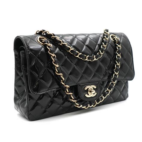 chanel black patent small clutch with chain|chanel quilted bag.